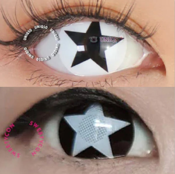 アニメスター (2種類) 【度付き可能】- SFX-EYES 全眼カラコン 特殊カラコン コスプレ ハロウイン オーダーメイド アニメ 漫画 度付き 度入り 度あり