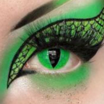 グリーン蛇- SFX-EYES 全眼カラコン 特殊カラコン コスプレ ハロウイン オーダーメイド アニメ 漫画 度付き 度入り 度あり