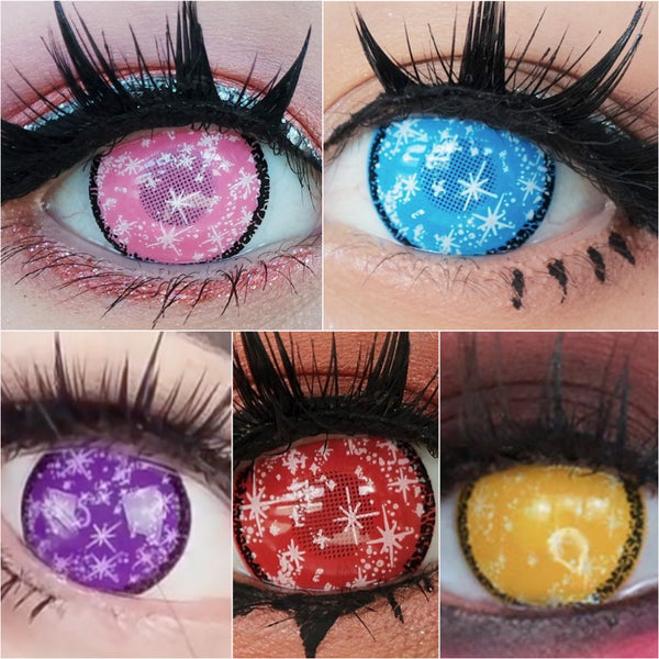 キラキラメッシュ (5種類) 【少し視界減少】- SFX-EYES 全眼カラコン 特殊カラコン コスプレ ハロウイン オーダーメイド アニメ 漫画 度付き 度入り 度あり