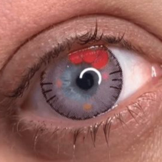 キティちゃん 【ハローキティ】- SFX-EYES 全眼カラコン 特殊カラコン コスプレ ハロウイン オーダーメイド アニメ 漫画 度付き 度入り 度あり