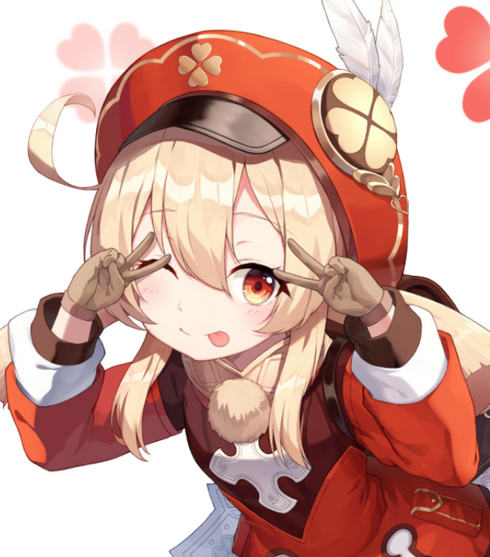 可莉(クレー) クローバー【原神】【度付き可能】 カラーコンタクトレンズ - 原神 アニメコスプレ用(着用イメージ1)