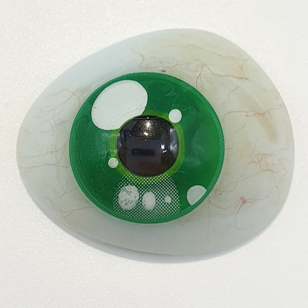 ワクワクグリーン- SFX-EYES 全眼カラコン 特殊カラコン コスプレ ハロウイン オーダーメイド アニメ 漫画 度付き 度入り 度あり